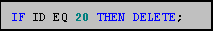 Text Box: IF ID EQ 20 THEN DELETE;